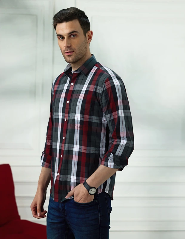 Wineberry Cotton Check Shirt